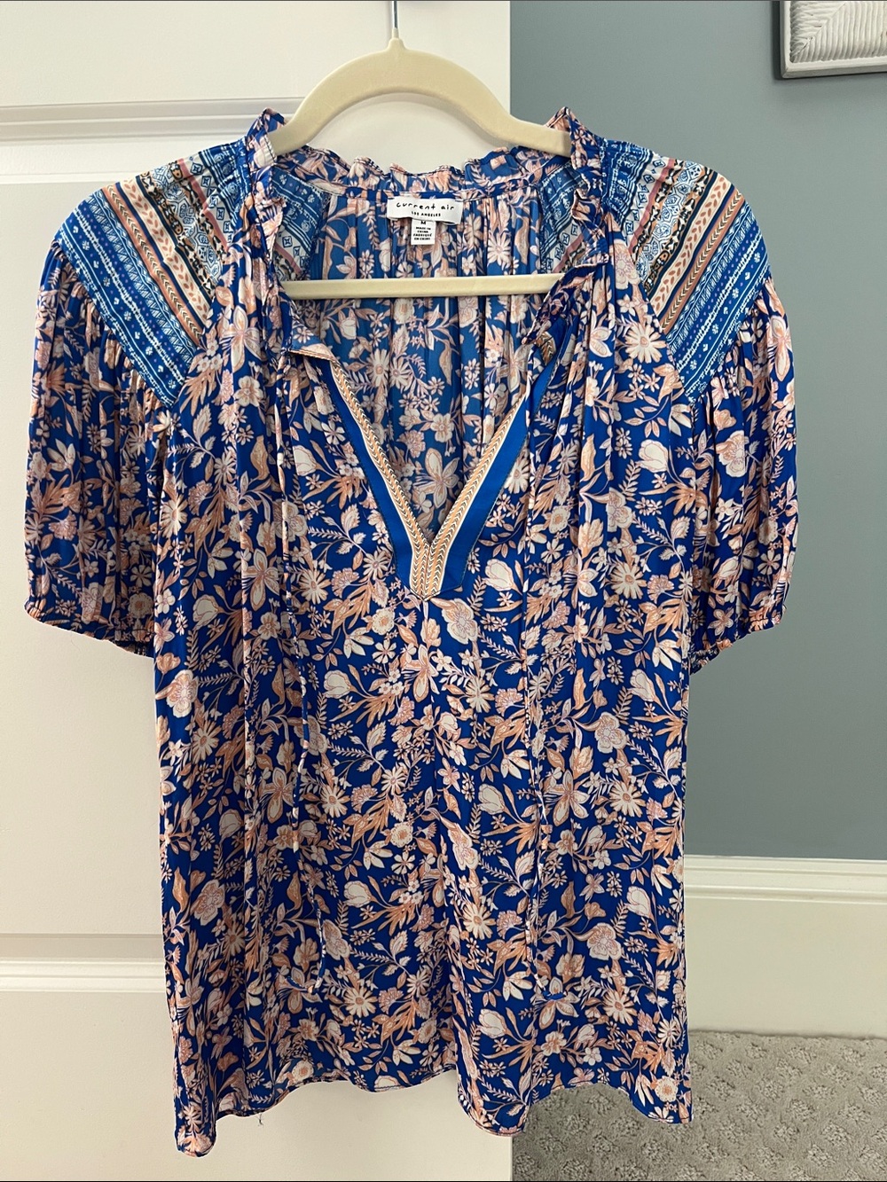 Current Air Floral V-Neck Blouse